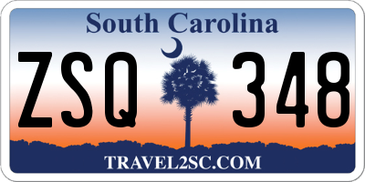 SC license plate ZSQ348