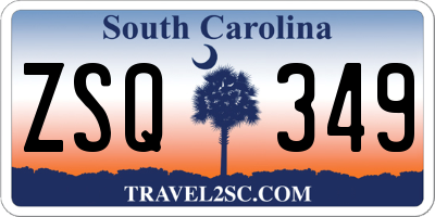 SC license plate ZSQ349