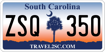 SC license plate ZSQ350