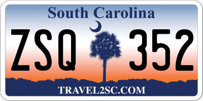 SC license plate ZSQ352