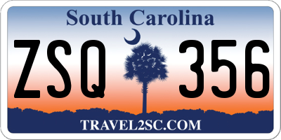 SC license plate ZSQ356