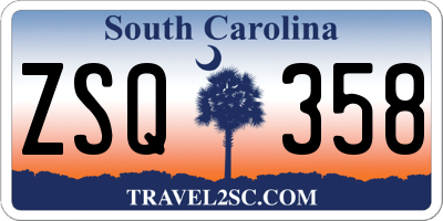 SC license plate ZSQ358