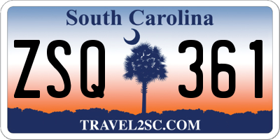 SC license plate ZSQ361