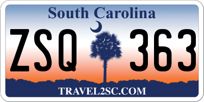 SC license plate ZSQ363
