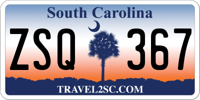 SC license plate ZSQ367