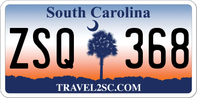 SC license plate ZSQ368