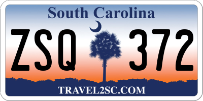 SC license plate ZSQ372