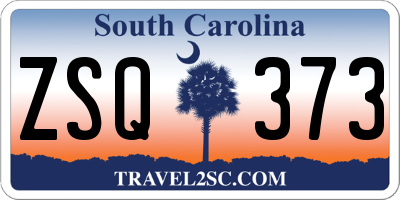 SC license plate ZSQ373