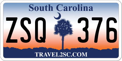 SC license plate ZSQ376