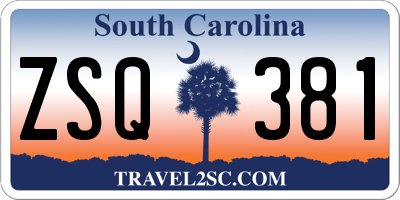 SC license plate ZSQ381