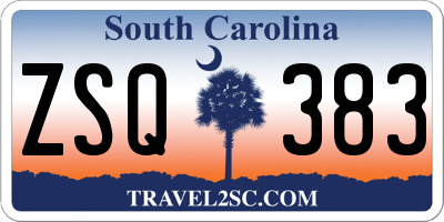 SC license plate ZSQ383