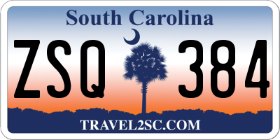 SC license plate ZSQ384