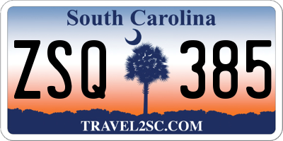 SC license plate ZSQ385