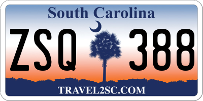 SC license plate ZSQ388