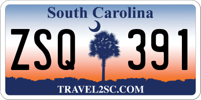 SC license plate ZSQ391