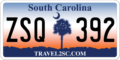 SC license plate ZSQ392