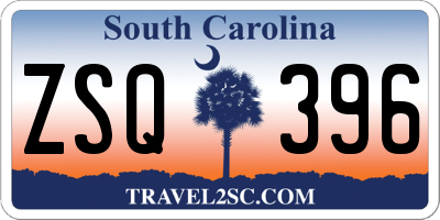 SC license plate ZSQ396