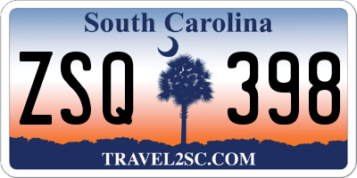 SC license plate ZSQ398