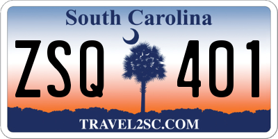 SC license plate ZSQ401