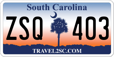 SC license plate ZSQ403