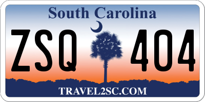SC license plate ZSQ404