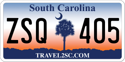SC license plate ZSQ405
