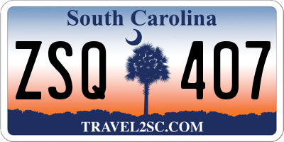 SC license plate ZSQ407