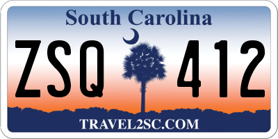 SC license plate ZSQ412