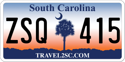 SC license plate ZSQ415