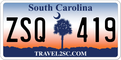 SC license plate ZSQ419