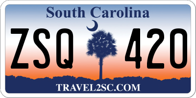 SC license plate ZSQ420