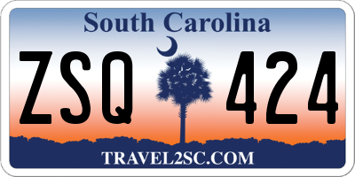 SC license plate ZSQ424