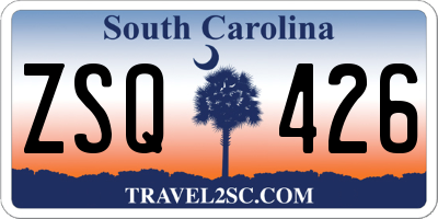 SC license plate ZSQ426