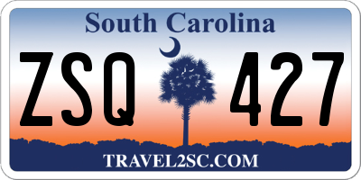 SC license plate ZSQ427