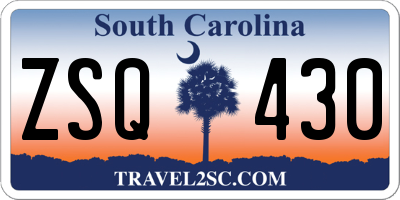 SC license plate ZSQ430