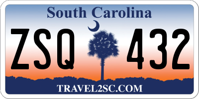 SC license plate ZSQ432