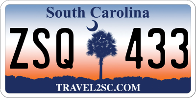SC license plate ZSQ433