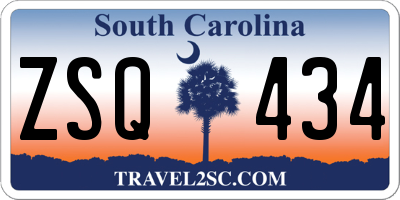 SC license plate ZSQ434