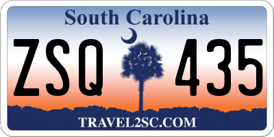 SC license plate ZSQ435