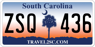 SC license plate ZSQ436