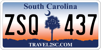 SC license plate ZSQ437