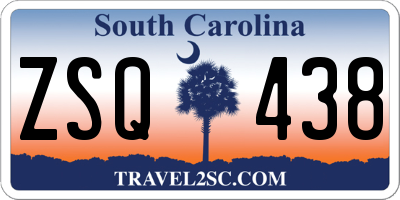 SC license plate ZSQ438