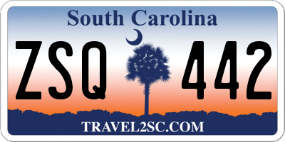 SC license plate ZSQ442