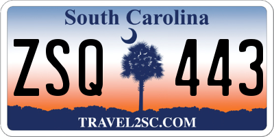 SC license plate ZSQ443