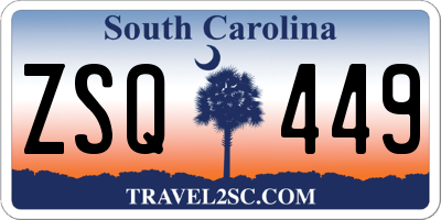 SC license plate ZSQ449