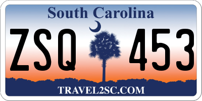 SC license plate ZSQ453