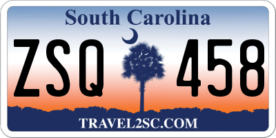 SC license plate ZSQ458