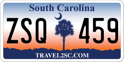SC license plate ZSQ459