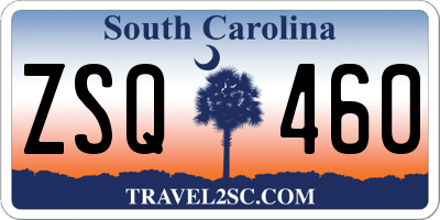 SC license plate ZSQ460