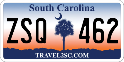 SC license plate ZSQ462